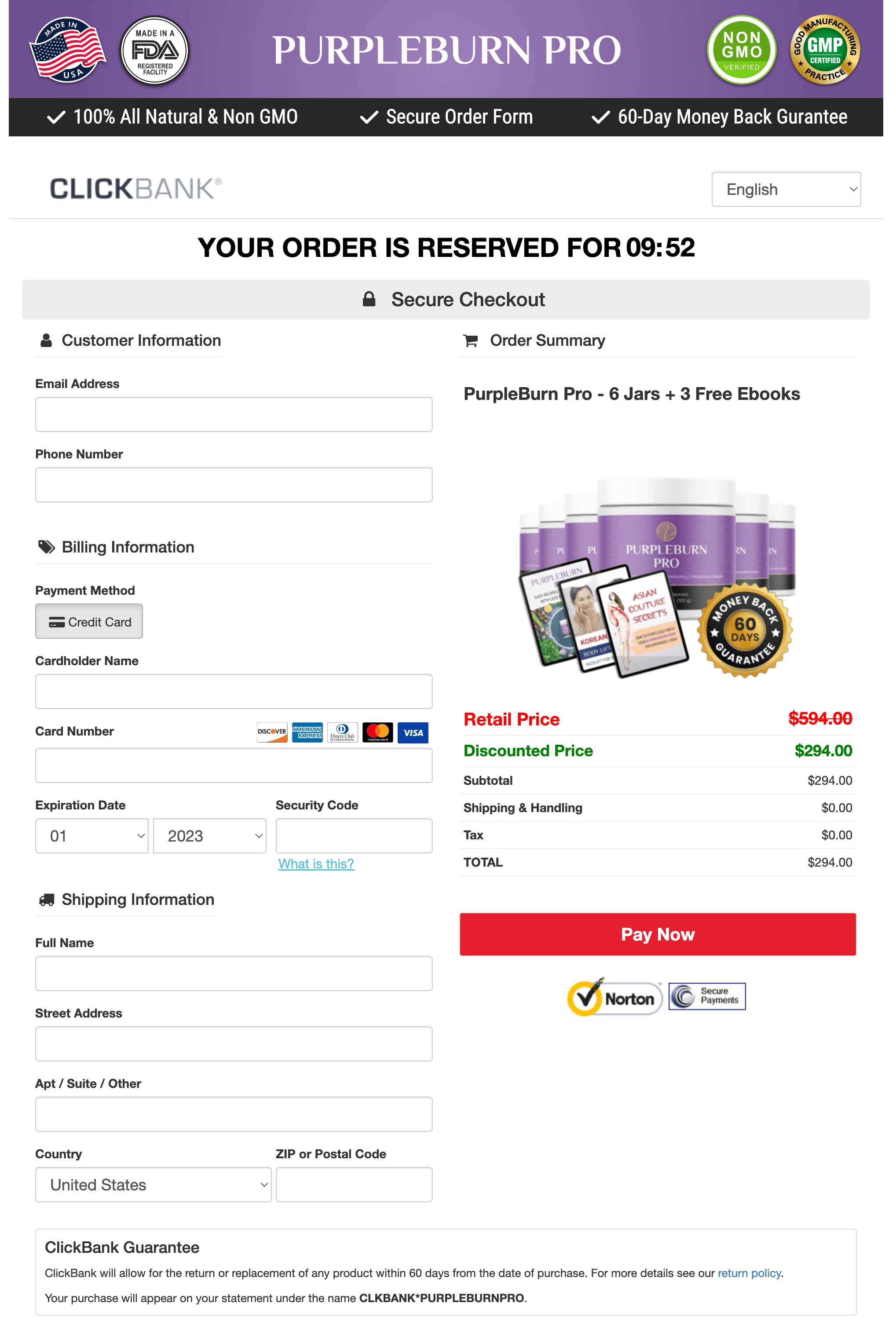 PurpleBurn Pro - Order Page